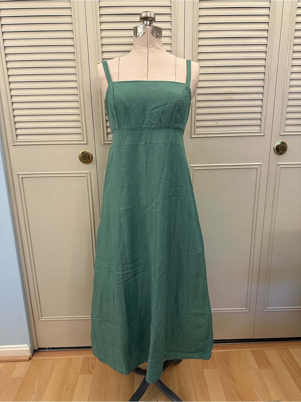 Madewell | Linen Composition |Sleeveless Square-Neck Maxi Dress